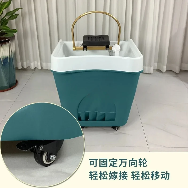 Movable Basin Therapy Supporting Massage Couch Bed Fumigation Water Circulation Shampoo