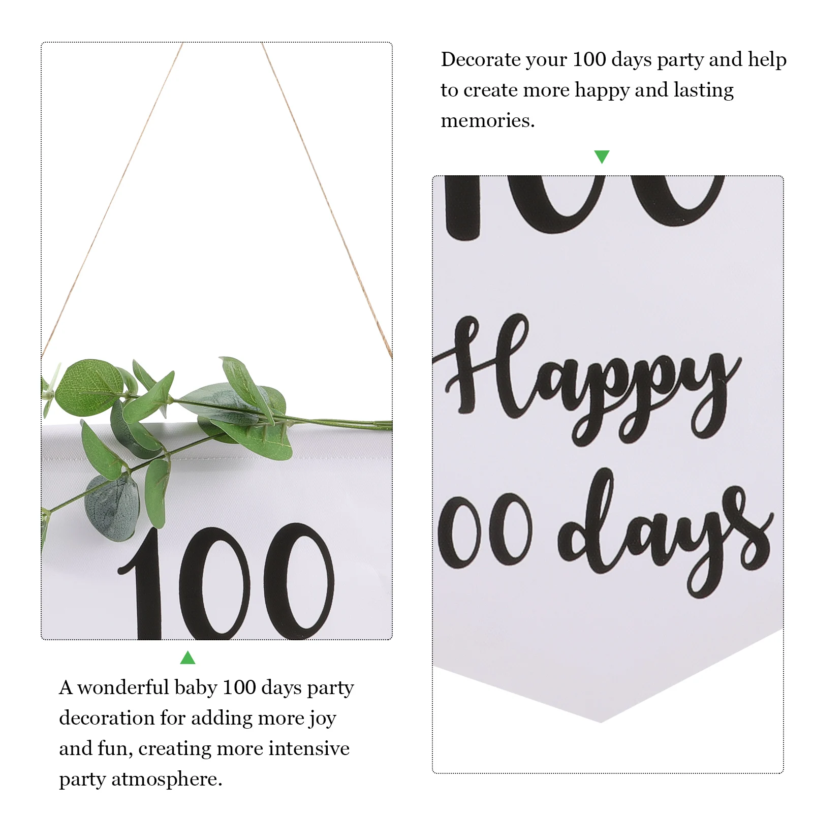 

Decoration Happy Hundred Hanging Banner Baby 100 Days Banner Party Supplies For Baby Girls Boys Premium Colorful Party