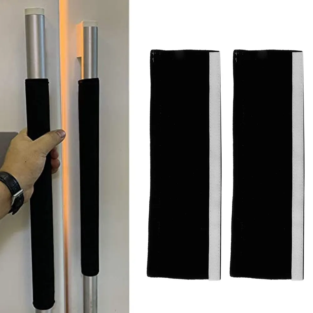 2pcs Non-Slip Design Fridge Door Handle Covers Washable Anti-Static Velvet Kitchen Handle Covers Smudge-Resistant