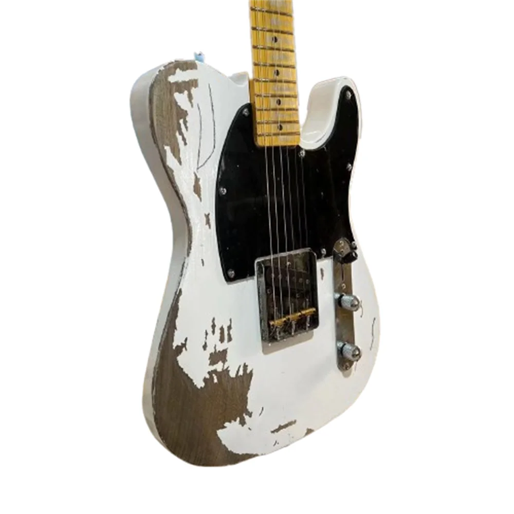 

Relic Tele Electric Guitar White 6 String Aged Guitar Free Shipping in Stock