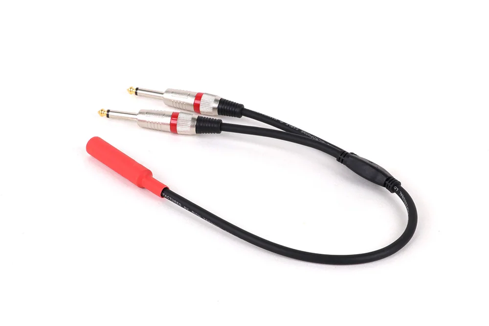 6,35mm Buchse auf 2 6,35mm Stecker Adapter kabel 1/4 6,35mm ts/trs Stecker auf zwei 6,35mm Mono-Buchse y Splitter Stereo-Audio kabel – Detail 8
