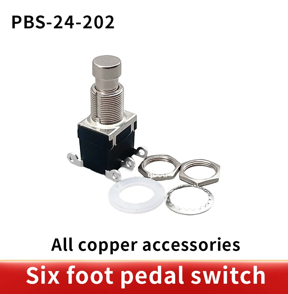 1pcs THGS-6Pins DPDT Momentary or lock Stomp Foot Switch for Guitar AC 250V/2A 125V/4A Guitar Switch