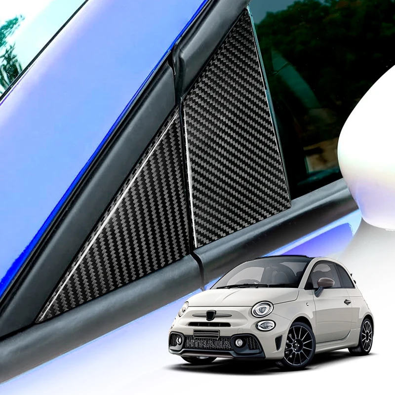 Aksesoris Eksterior Serat Karbon Asli Trim Pilar A/B Jendela Kit Dashboard untuk Fiat 500 Abarth General 2012-2025