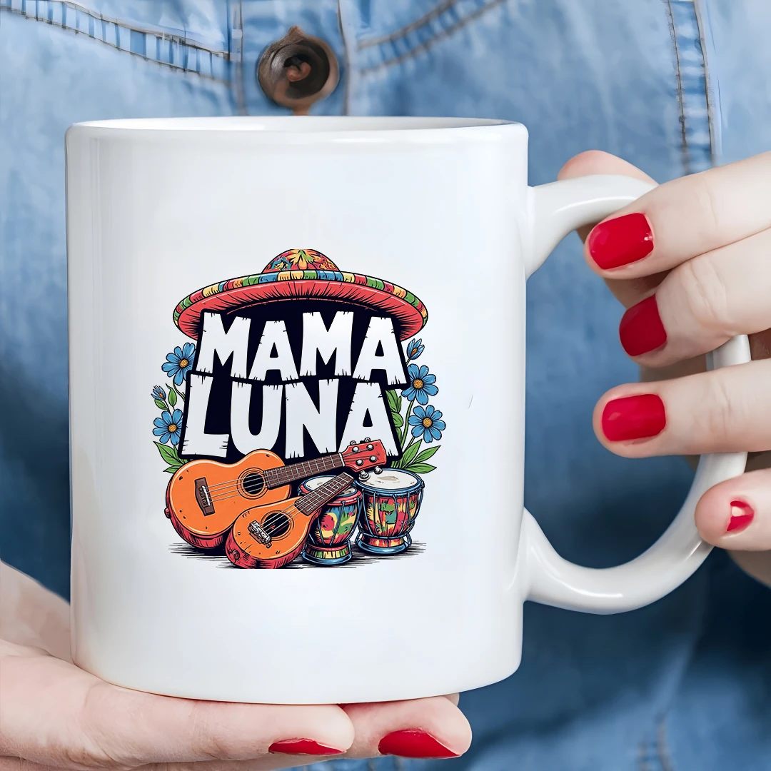 

11oz Cup + MAMA LUNA Mexican Style Cup Hot & Cold Beverage Cup Christmas Gift Family & Office Cup