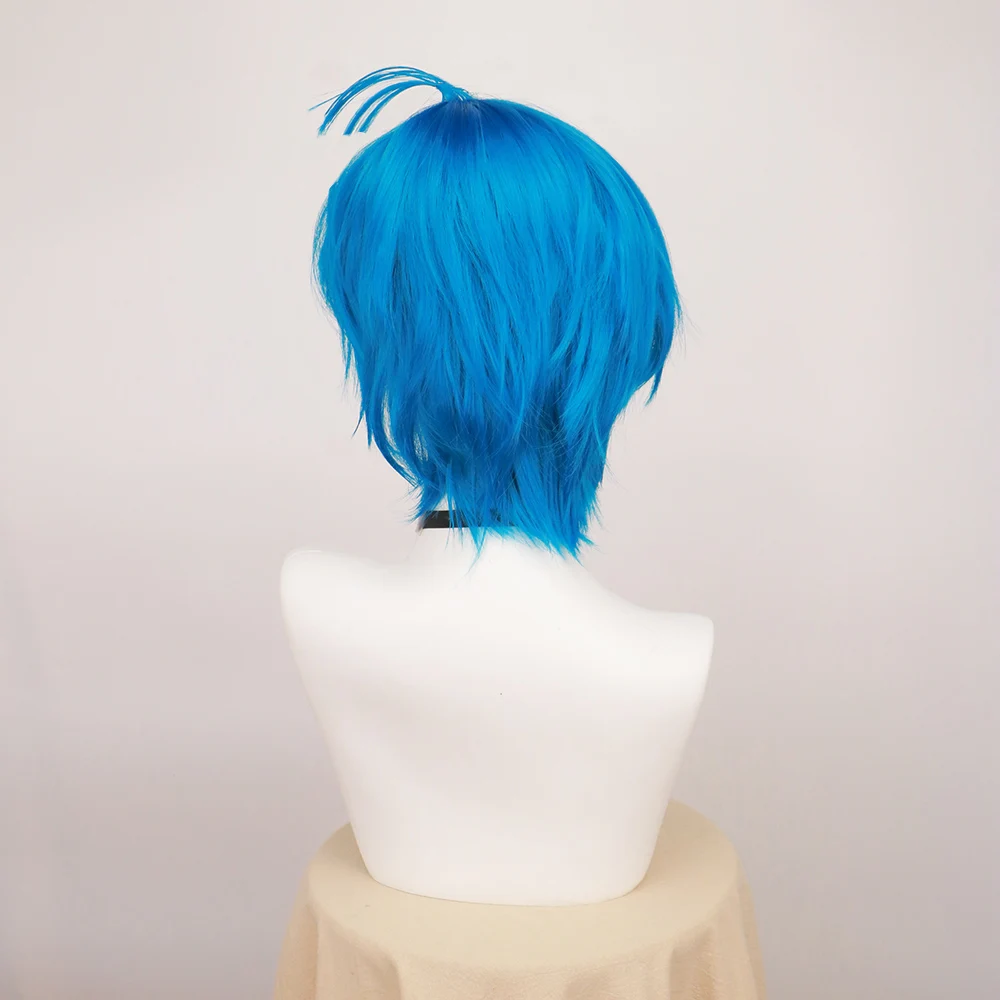 Film Binnen Cos Out Angst Cosplay Pruiken Blauwe Korte Krullende Droefheid Walging Vreugde Pruik Vrouwen Mannen Halloween Cosplay Pruik Anime