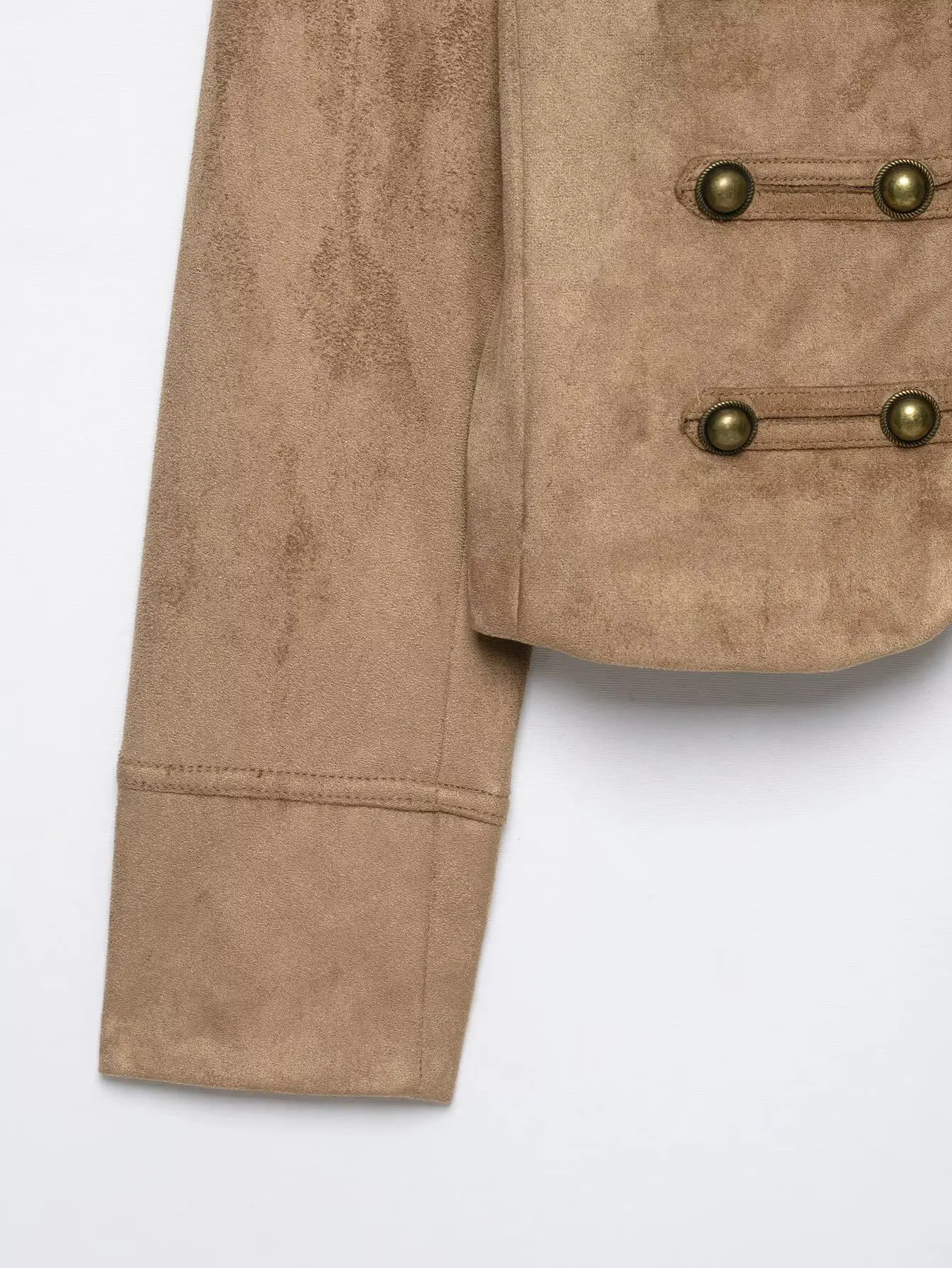 2026 Vintage Damen Einfarbige Reißverschluss-Jacken Herbst Winter Lässige Seilknoten-Langarm-Mäntel High-Street Damen-Motorrad-Oberbekleidung – Detail 9