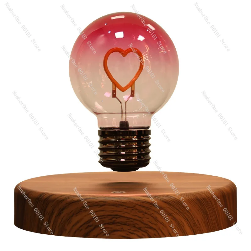 

Magnetic Levitation Heart Light Bulb Creative Technology Gift for Birthday Valentine Decoration Night Lamp