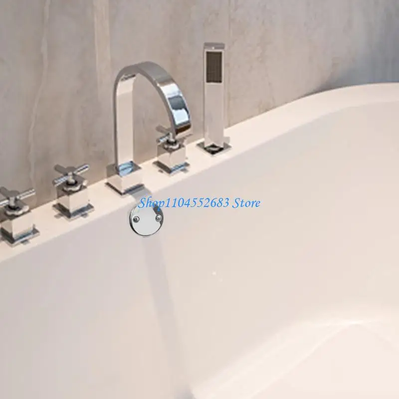 

Y6GD Universals Bathtubs Overflows Drain Cover Zincs Alloys Double Screw For Seamlessly Installation And Water Flows