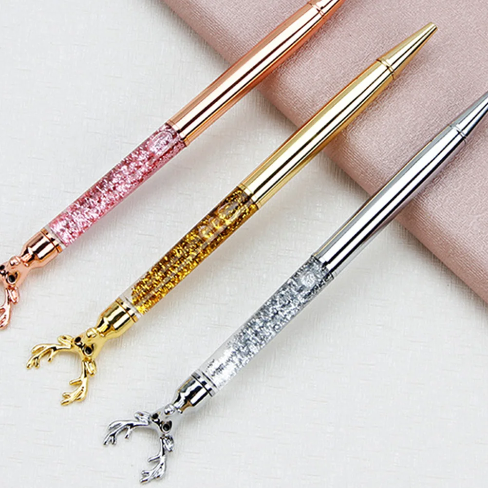 

Stainless Metal Reindeer Ballpoint Pens Comfort Grip Smooth Writing Pocket Clip For Study Work Stationery