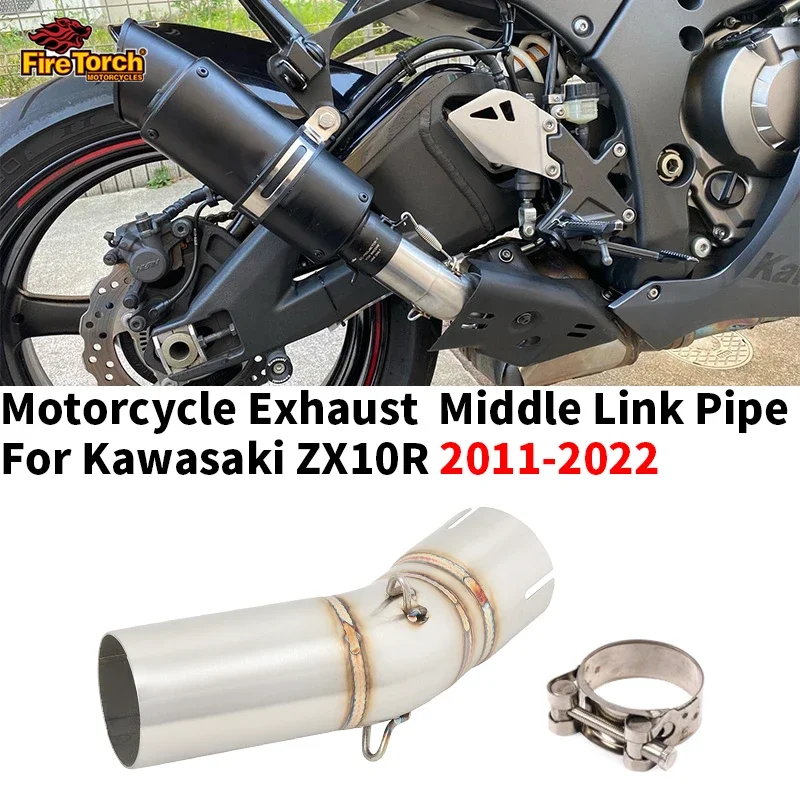 

Slip On ZX10R ZX 10R 2011- 2022 Motorcycle Exhaust Escape Moto System Modified 51mm Muffler Middle Link Pipe