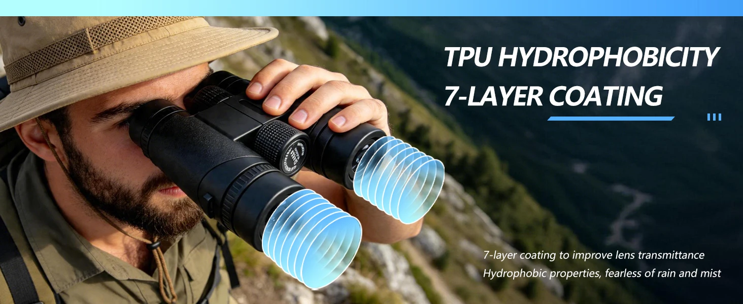 10X42 Fernglas Professionelles Dachkant-Prisma Leistungsstarkes Teleskop HD Tragbares Weitbereichs-Objektiv für Vogelbeobachtung Campingausflüge – Detail 2