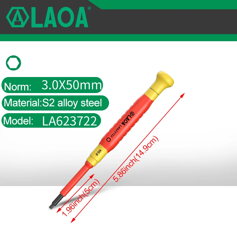 LAOA geïsoleerde precisieschroevendraaier, een kruiskleine schroevendraaier om brillen, klokken en horloges te verwijderen, mobiele telefoon, notebook