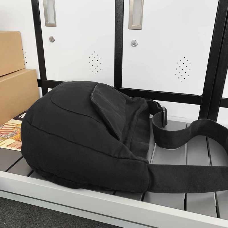 Canvas Shoulder Bags For Women Unisex 100% Cotton Toolkit Large Capacity Leisure Or Travel Bags Solid Color Black Packages