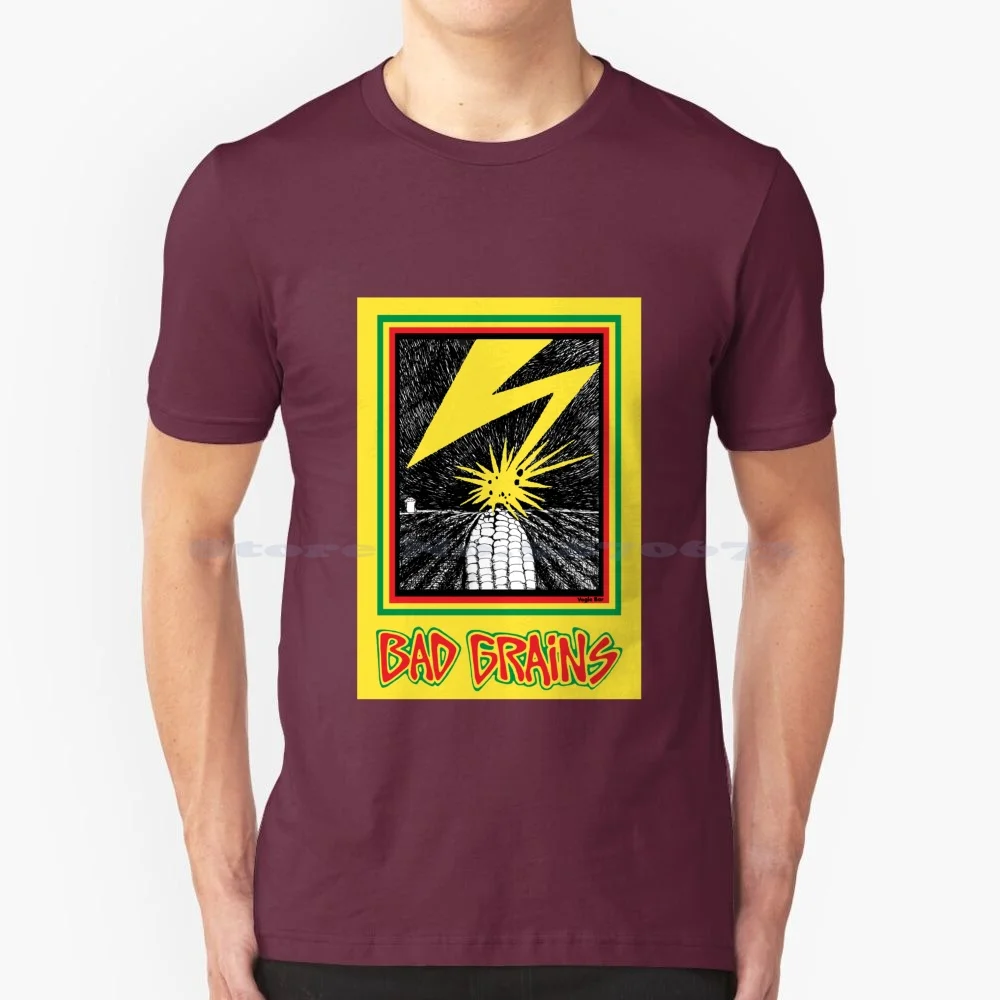 Bad Grains T Shirt 100% Cotton Tee Bad Brains Bad Grains Vegie Bar Fiztroy Melbourne