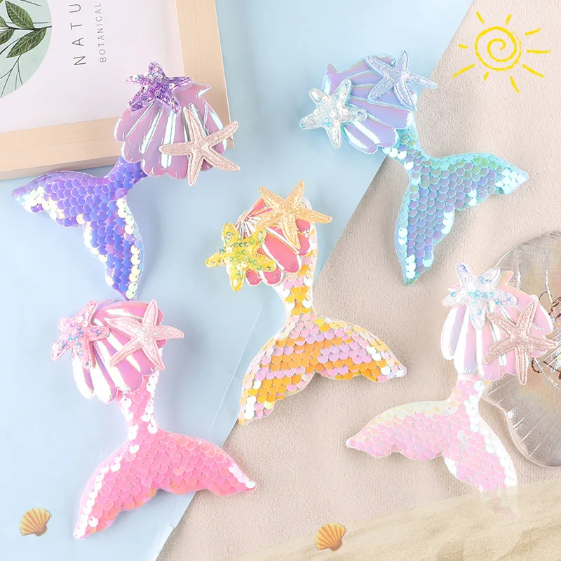30pcs/Lot Sew-on Sequin Embroidery Patch Starfish Fish Tail Hairpin Shirt Bag Clothing Decoration Accessory Craft Diy Applique