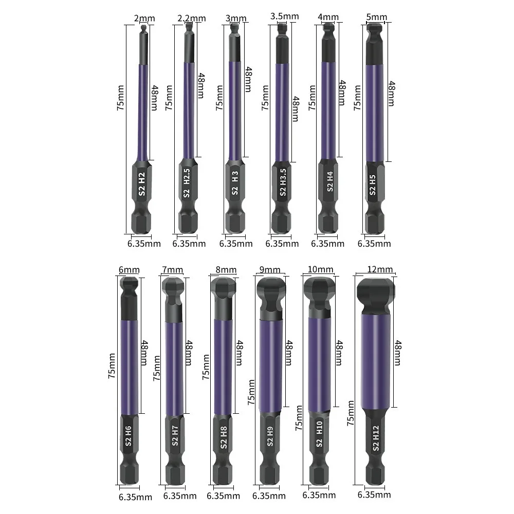 75 مللي متر الكرة نهاية عرافة بت 1/4 بوصة عرافة عرقوب مع المقبس المزدوج نهاية سداسية مثقاب الخشب مقاومة للاهتراء دائم