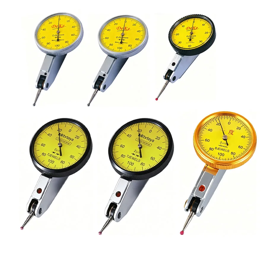 High Precision Lever Dial Test Indicator 0‑0.8mm Shockproof Dial Gauge Ruby Probe For Machine Tool Alignment