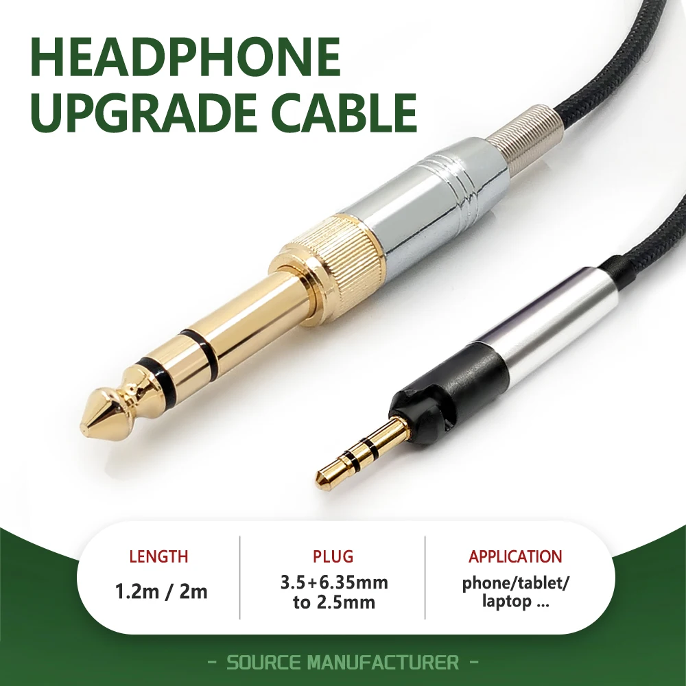 Headphone Audio Extended Line Headset Upgrade Cable Conversion Cable for Sennheiser HD518 HD558 HD598 and ATH-M40X M50X