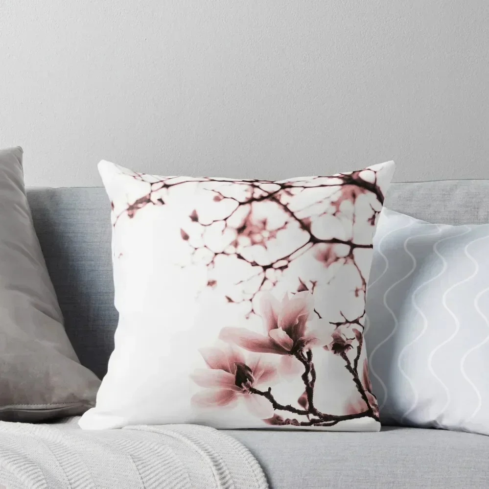 Magnolia - monochrome Throw Pillow Pillow Case Christmas bed pillows Couch Cushions pillow