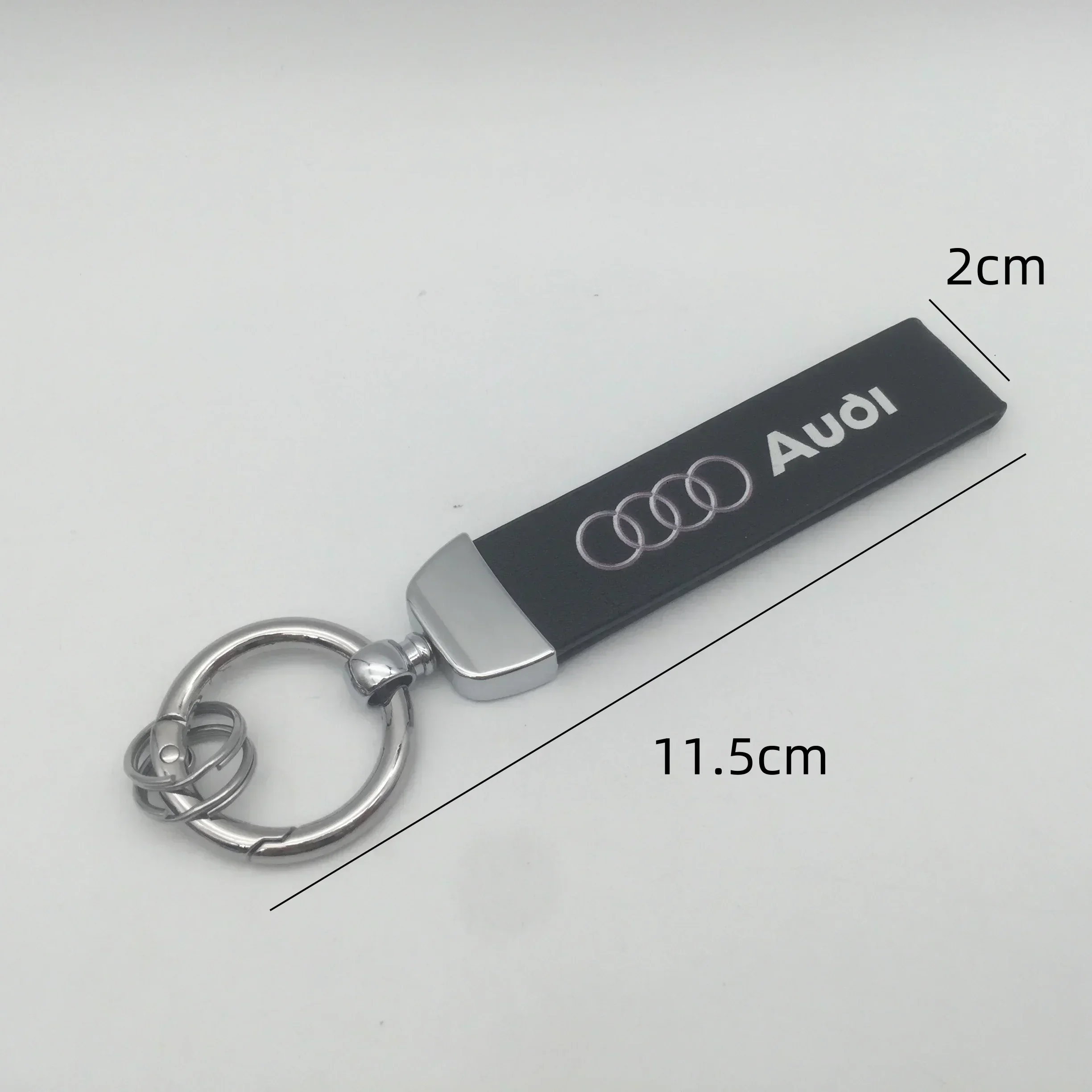 1pcs 3D Metal+Leather for Audi Car Key Ring Emblem Keychain key chain Keyring badge Decal styling Accessories