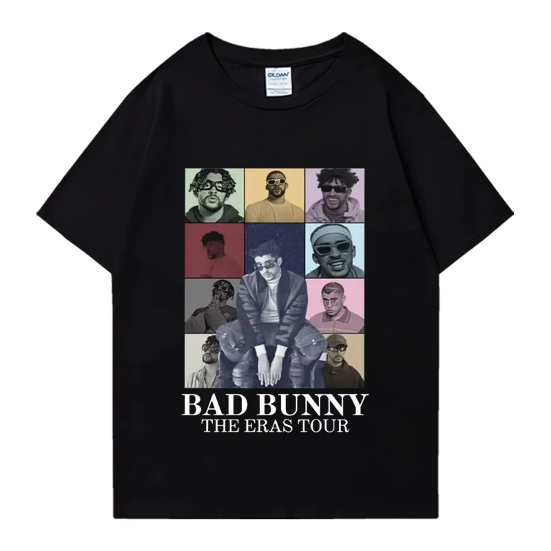 Bad Bunny The Eras Tour Graphic T-shirt Men Women Fashion Aesthetic Popular Shirts vintage Cotton Loose Tees Hot sale Streetwear