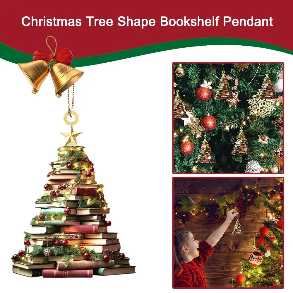 Christmas Ornament Mountain Of Book Christmas Tree New Hanging Decoration Happy Pendant Merry 2024 Year Decor Christmas 202 G4Z9