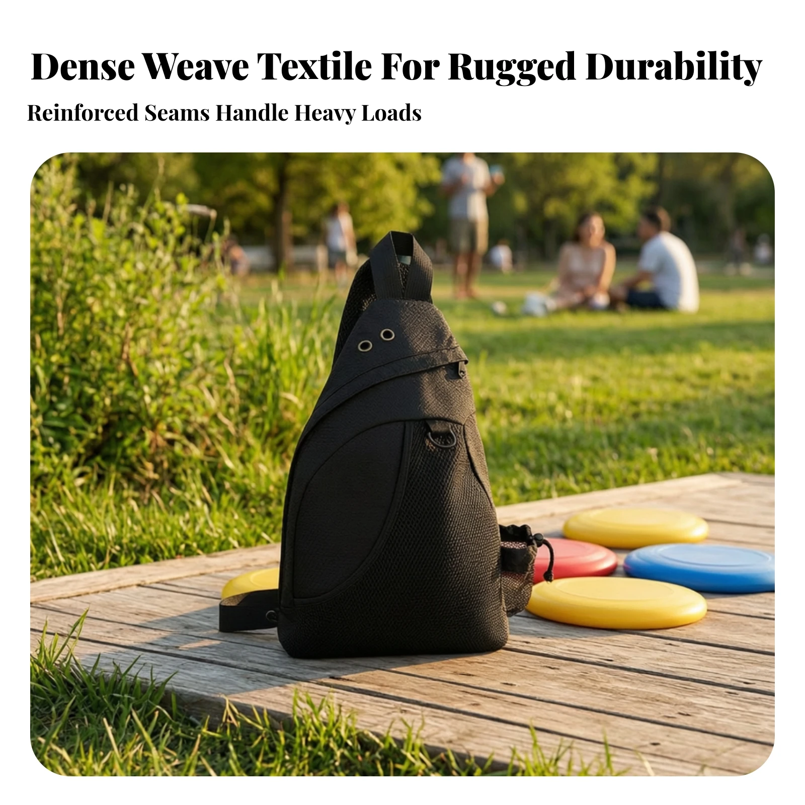 Disc Golf Sling Bag Adjustable Disc Golf Shoulder Bag Slim Breathable for Outdoor Play, Parks
