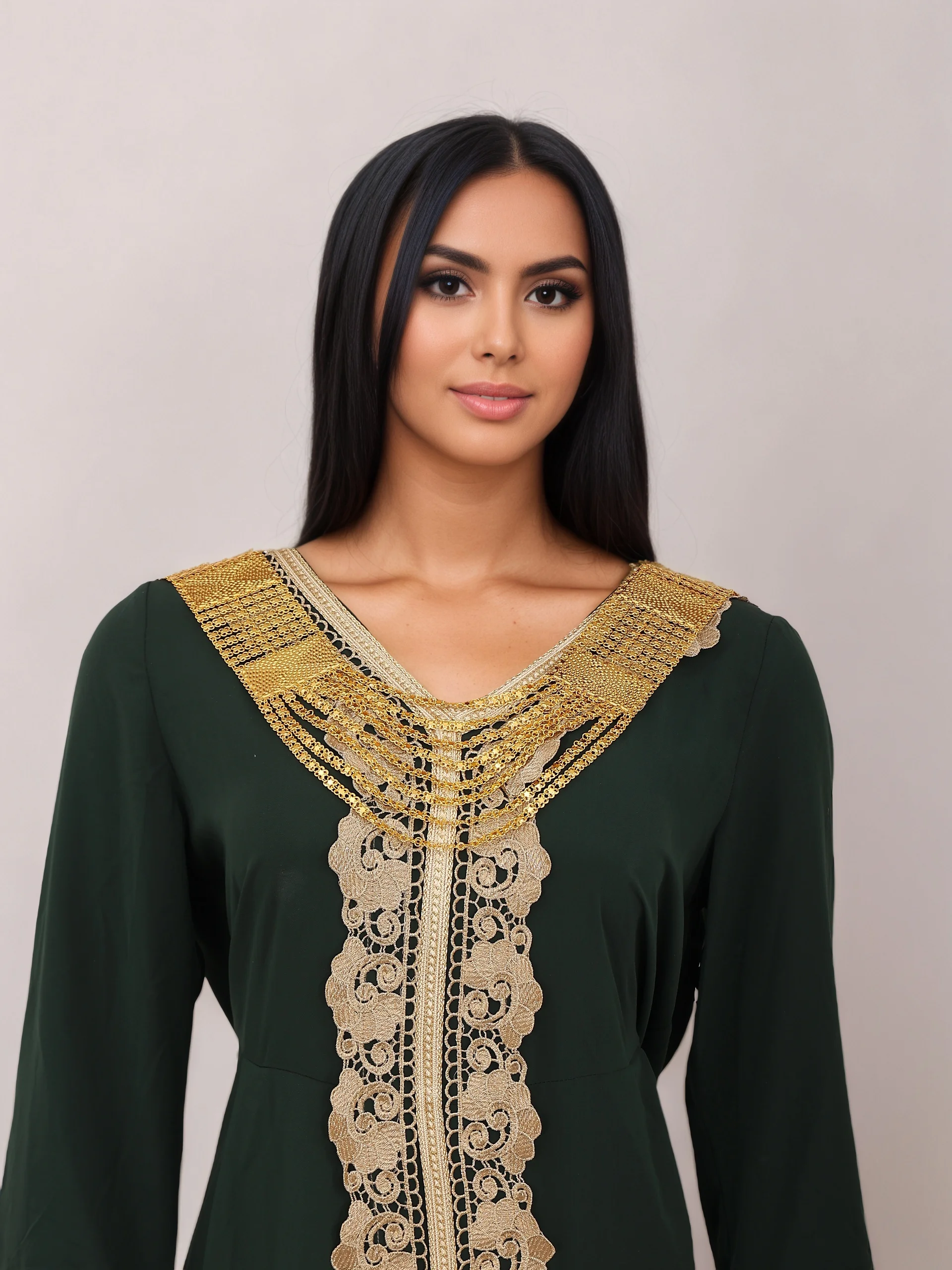Vintage Necklace - 1pc Arabic Lady Luxury Multi-Layered Flowing