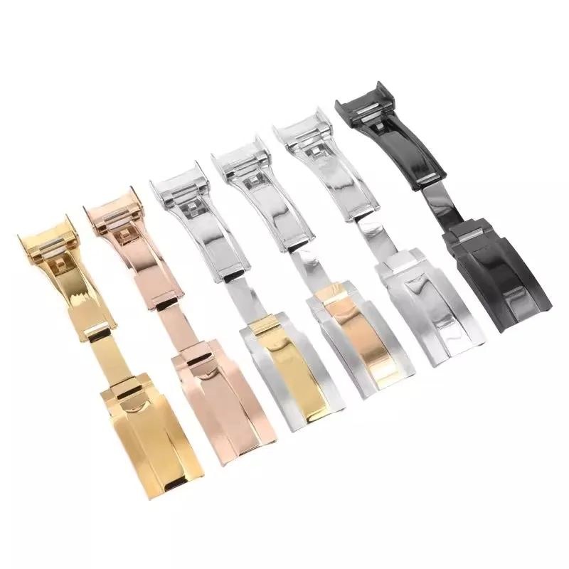 Fibbia pieghevole da 16 mm per orologio Rolex Fibbia Daytona Datejust Water Ghost Yacht Submariner Chiusura pieghevole in acciaio inossidabile uomo donna