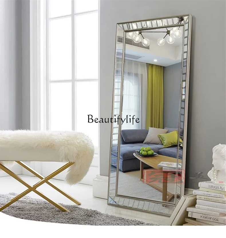 Living room full body floor mirror household high-end full-length mirror to take pictures