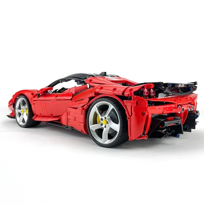 MOC Technical Red SF90 Super Sports Car Custom Vehicle 1:8 Model Building Blocks Brick DIY Toys Assembly Birthday Gifts For Kids