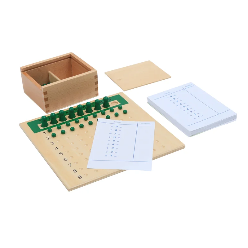 Tablero de cuentas de división Montessori con mesas de papel, materiales matemáticos CASA, juego educativo, juguetes de aprendizaje de matemáticas, material didáctico
