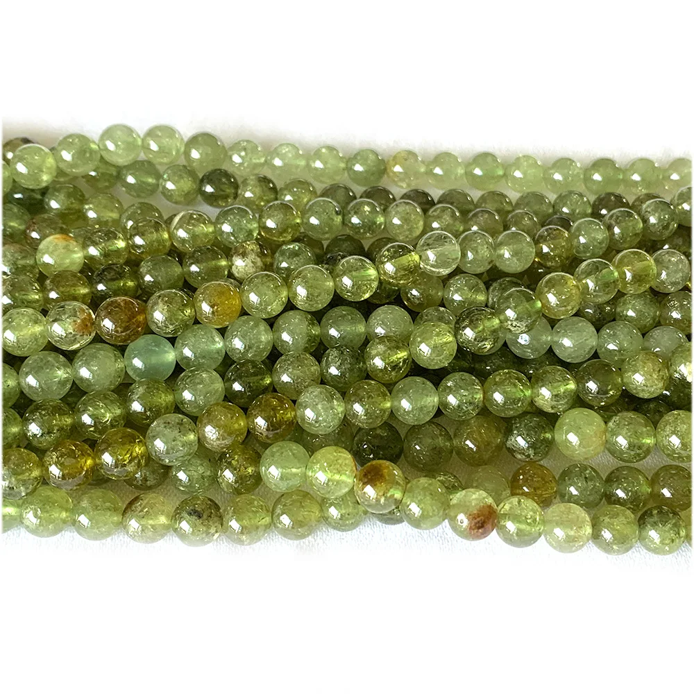 Veemake الطبيعية تسافوريتي جولة العقيق الأخضر مجوهرات فضفاضة القلائد أساور الأحجار الكريمة الخرز 07991 #2