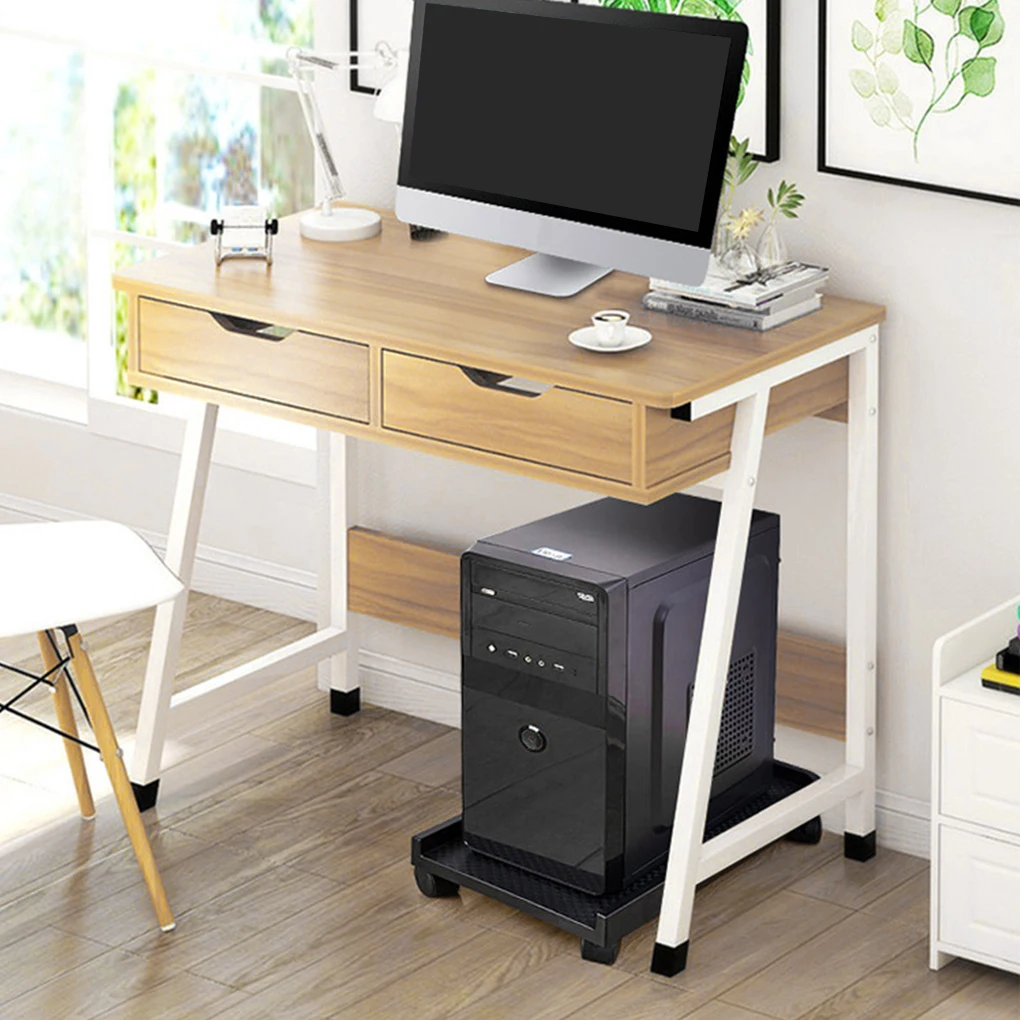 Computer Host Stand Wheel Tray Bracket Base Nonslip Holder Household