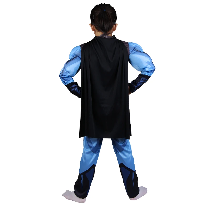 Kids Bat Cosplay Jumpsuit Hero Costume Suit with Cape Superhero High Quality Carnival Party