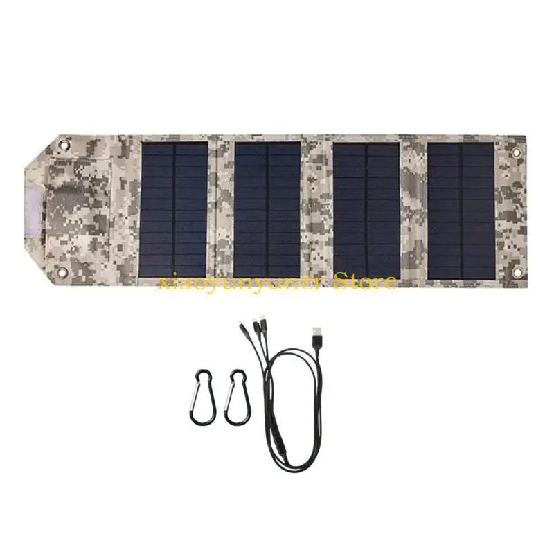 P9JB Efficient Solar Chargers Panel 10W 12W 14W Compactly Camouflage Design Power sources for Extended Outdoor 4/5/6Fold Option