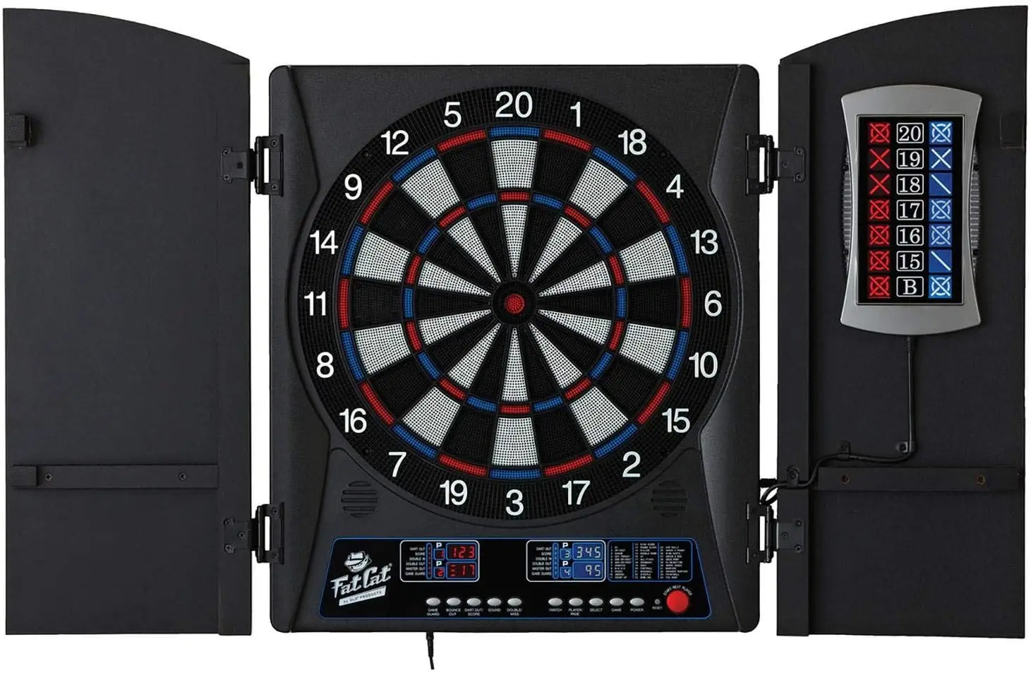 Dart Storage For 6 Darts, Dual Display In Two Colors, Compact Target Face For Fast Play