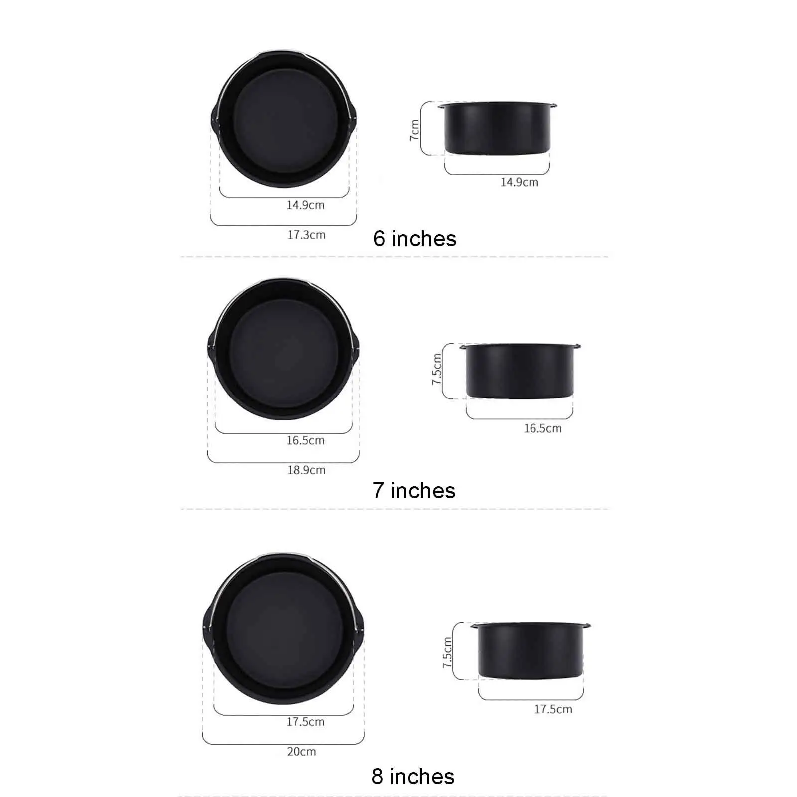 Freidora de aire de acero al carbono, accesorio para pan, verduras, pastel