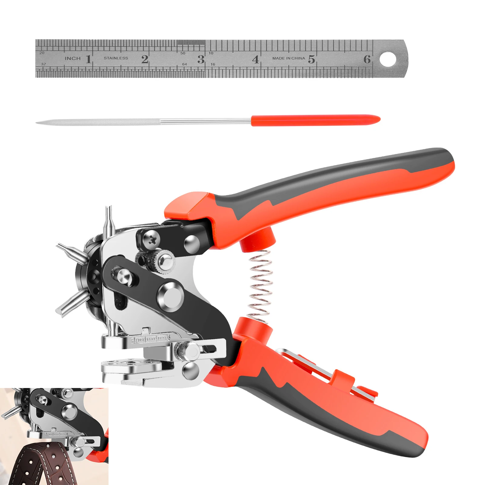 الجلود ثقب لكمة أدوات جلدية لكمة ذو طيات متعددة الوظائف حزام ناخس لتقوم بها بنفسك أداة ملاكمة حزام ثقب الناخس الحرف أداة