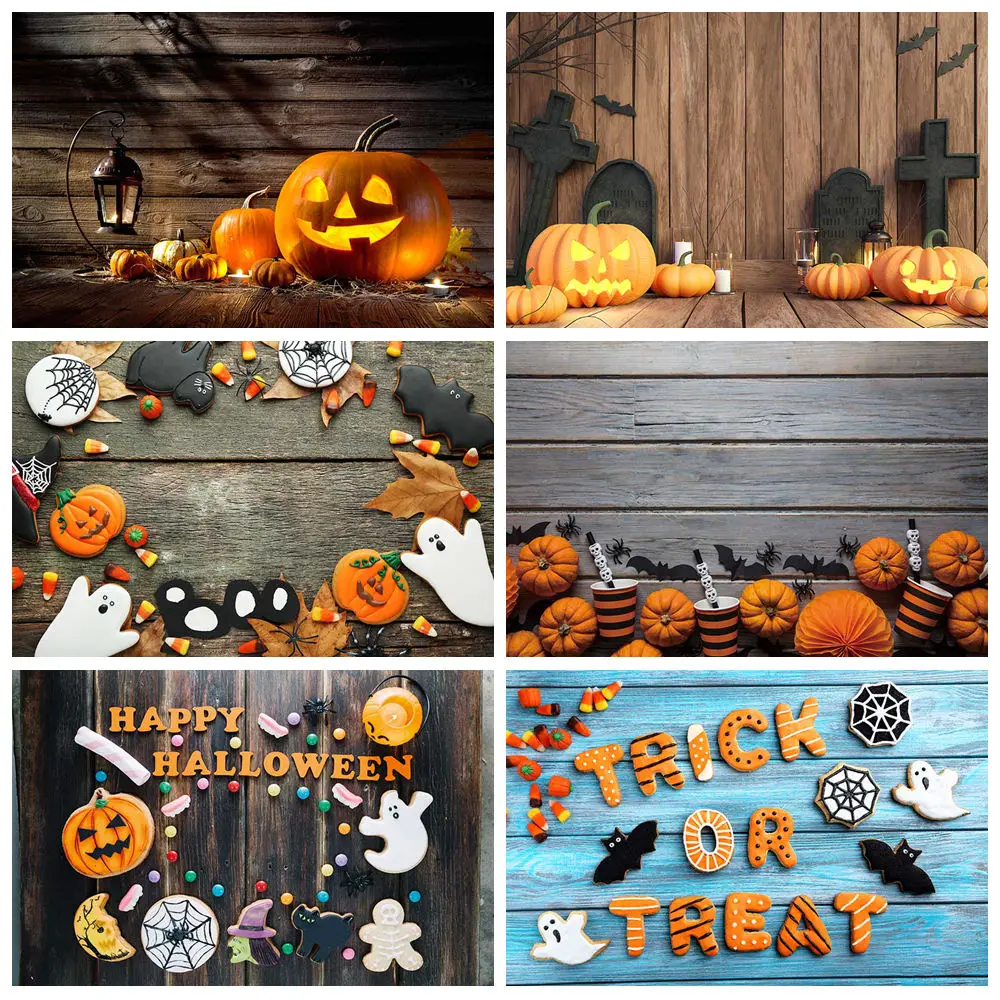 

MOON.QG Halloween Wooden Pumpkin Background Photography Board Cross Plank Backdrop Children Studio Photobooth Party Decoration