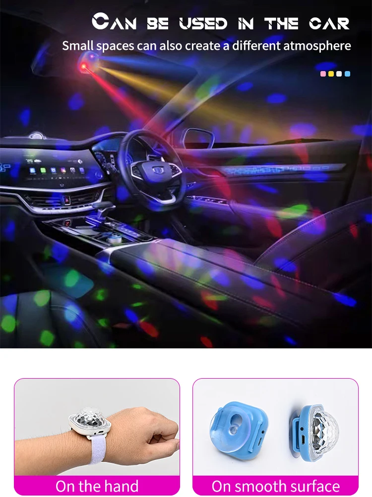 Portable Stage Lights Disco LED Colorful Sound Control Lamp Wearable Wrist Watch Ambient Lamp for Disco KTV Home Party Bar