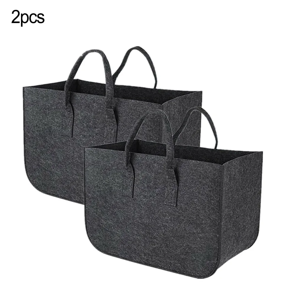 Brand New Firewood Bag Tote Bag Basket Fireplace Firewood Basket Large Capacity 1/2pcs 50 X 25 X 25cm Felt Bags