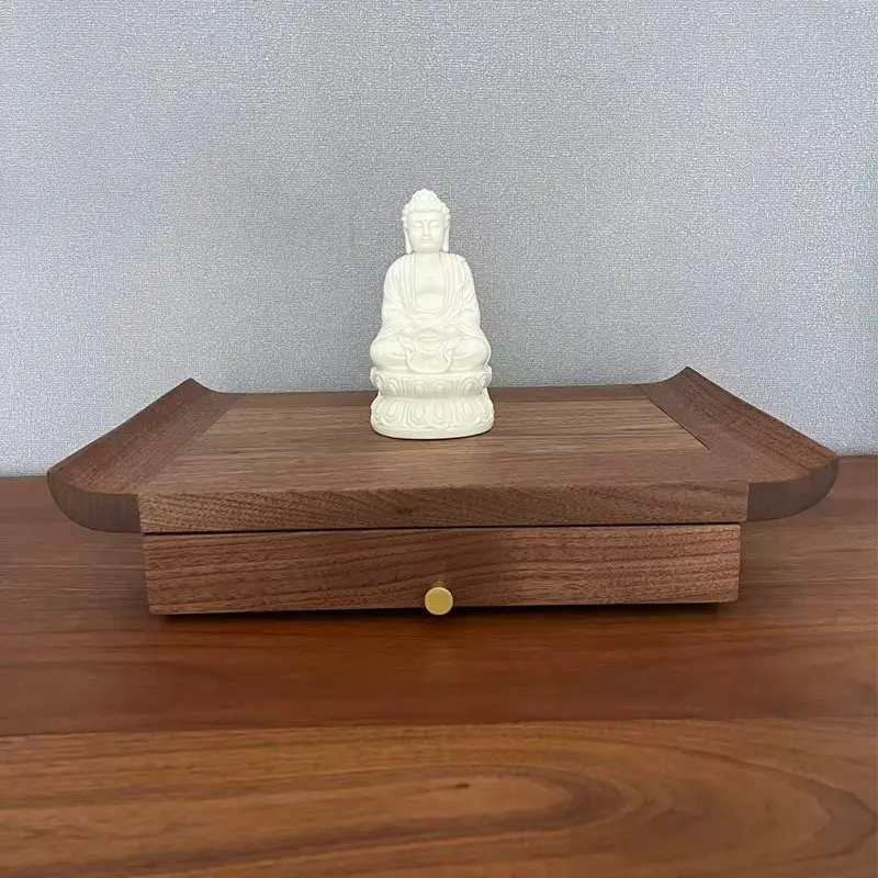Cz new chinoiserie buddhist niche altar table for home desktop shrine small buddha platform guanyin statue tribute storage rack