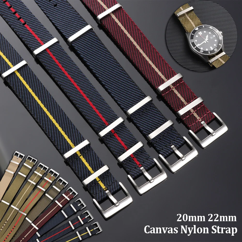 

20mm 22mm Premium Military Strap for Tudor Nylon Watch Band for Seiko Fabric Canvas Bracelet for Rolex Man Women Belt for Omega