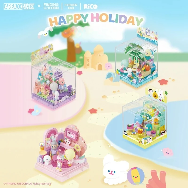 AREAX Brick Area Searching for Unicorn Building Blocks FARMER BOB and RiCO Leisurely Holiday Toys Birthday Gifts