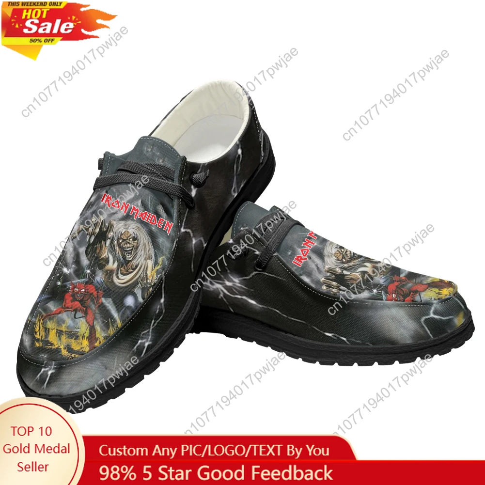 

I-Iron M-Maidens Rock Band Flat Casual Shoes Mens Womans Outdoor Lace-up On foot Lightweight Shoes