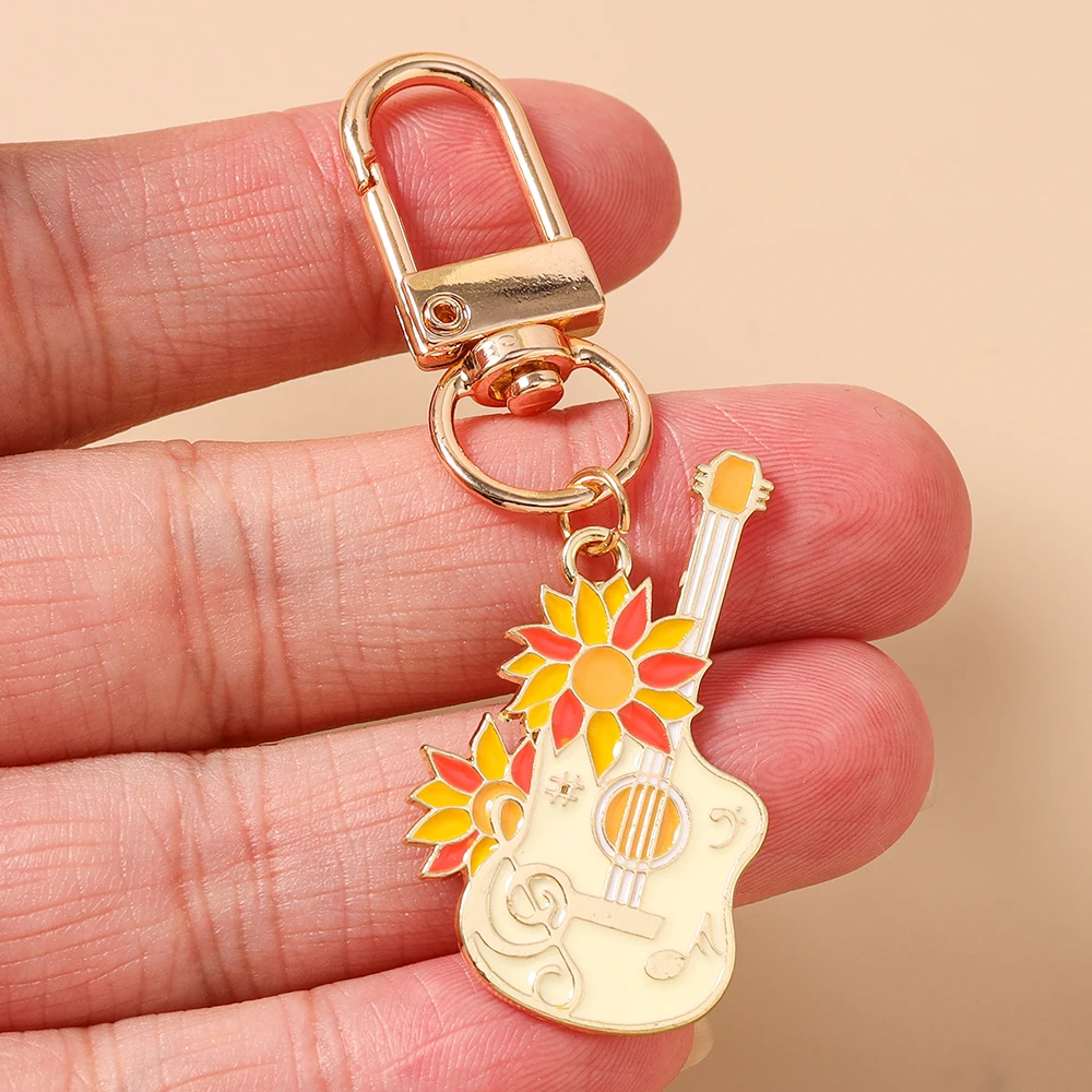 Aihua Niedlicher Musikinstrument-Schlüsselanhänger für Frauen und Mädchen, Schlüsselring-Anhänger zur Handtaschen-Dekoration, Violine, Gitarre, Schlüsselkette, Schmuckgeschenke – Detail 6