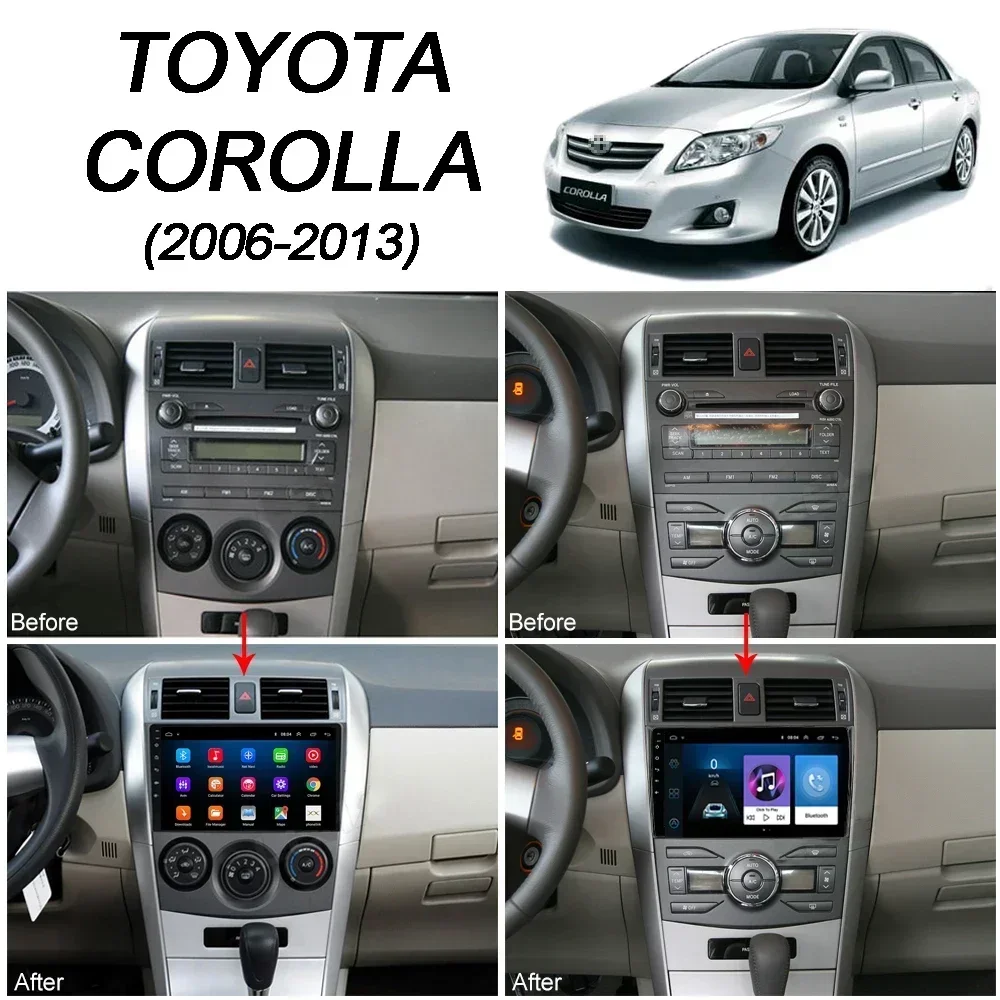 For Toyota Corolla E140/150 2006-2013 Android Car Radio Multimedia Players GPS Head Unit Carplay StereoCarplay Gps DVD 2Din