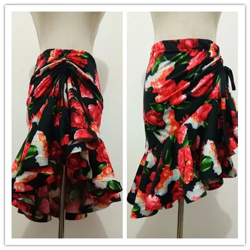 Tenue de danse latine pour adultes, costume d'entraînement, imprimé léopard, jupe Sexy, polyvalente, longueur f, support, nouveau modèle 2020