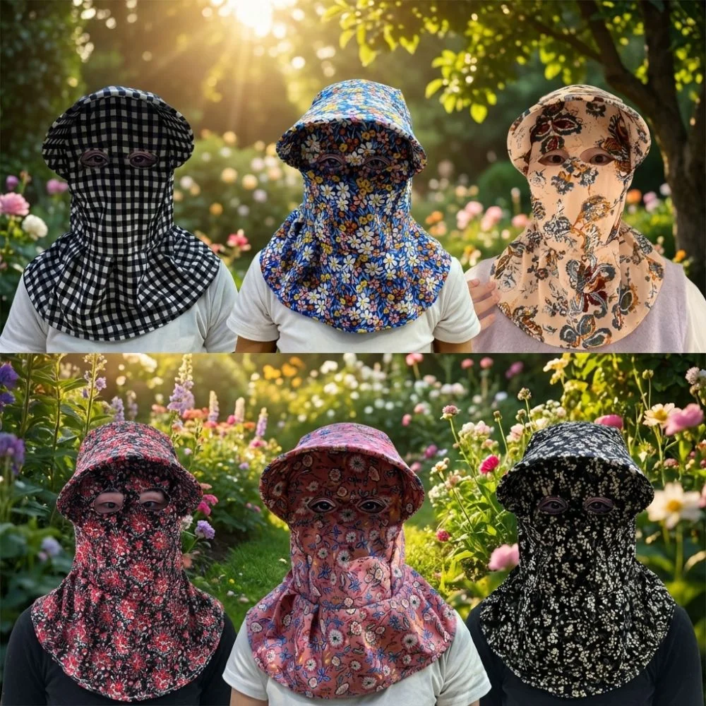 Wide Brim Face Mask Sun Hat Breathable Lightweight Tea Picking Work Hat UV Protection Full Wrap Fisherman's Hat Summer Outdoor